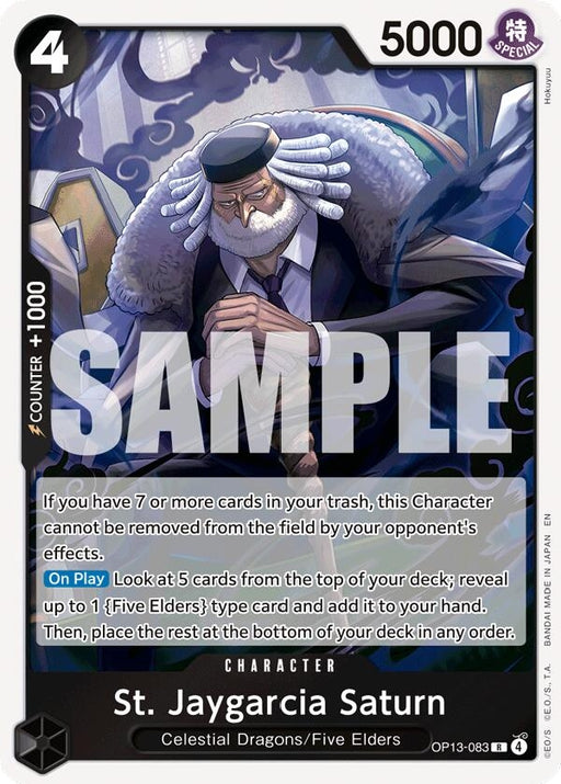 Image for St. Jaygarcia Saturn (OP13-083) (Foil) [Carrying On His Will] - One Piece Card Game
