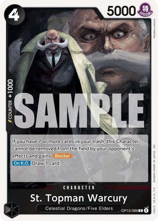 Image for St. Topman Warcury (OP13-089) (Foil) [Carrying On His Will] - One Piece Card Game