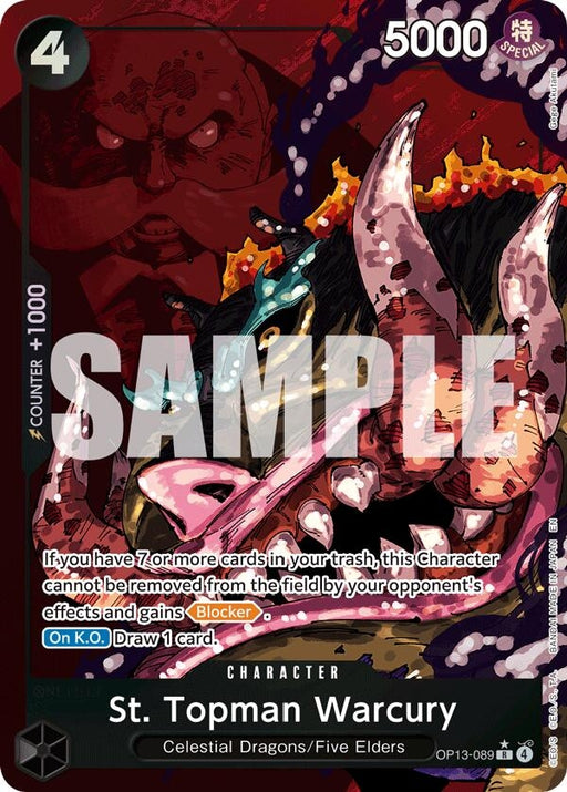 Image for St. Topman Warcury (Alternate Art) (OP13-089) (Foil) [Carrying On His Will] - One Piece Card Game