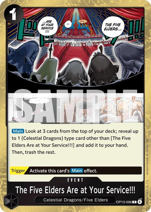 Image for The Five Elders Are at Your Service!!! (OP13-096) (Foil) [Carrying On His Will] - One Piece Card Game