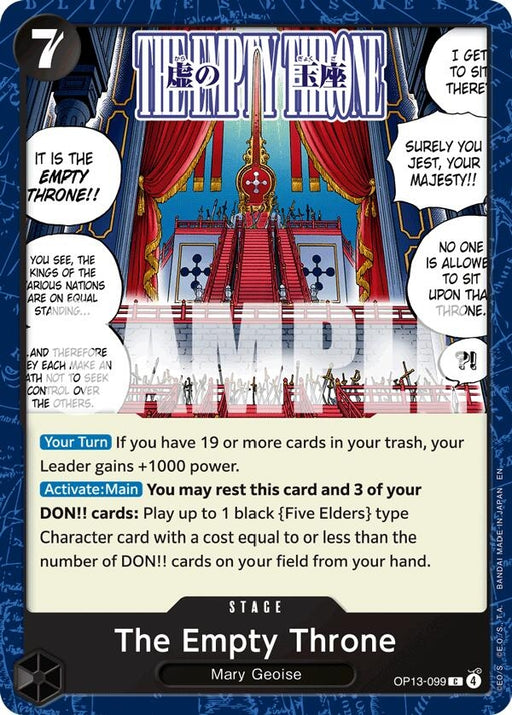Image for The Empty Throne (OP13-099) [Carrying On His Will] - One Piece Card Game