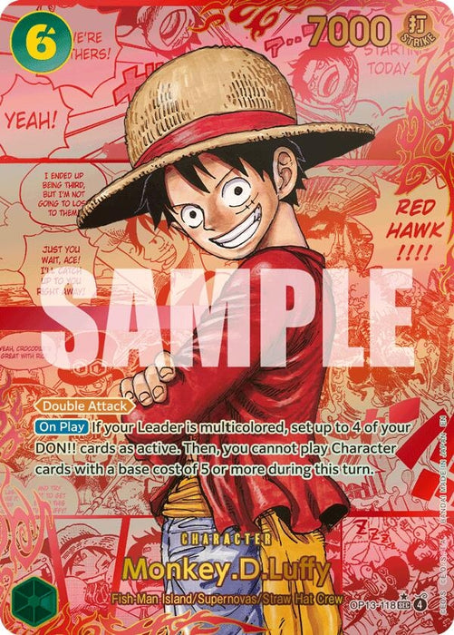 Image for Monkey.D.Luffy (118) (Red Super Alternate Art) (OP13-118) (Foil) [Carrying On His Will] - One Piece Card Game