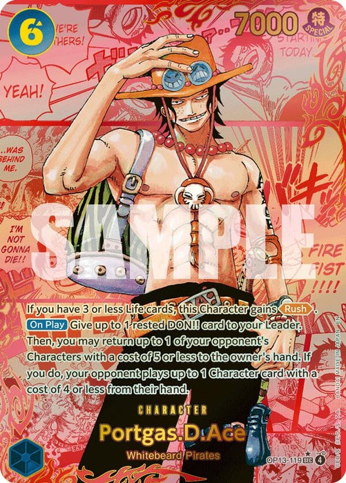 Image for Portgas.D.Ace (119) (Red Super Alternate Art) (OP13-119) (Foil) [Carrying On His Will] - One Piece Card Game