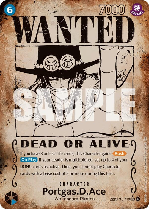 Image for Portgas.D.Ace (119) (Wanted Poster) (OP13-119) (Foil) [Carrying On His Will] - One Piece Card Game