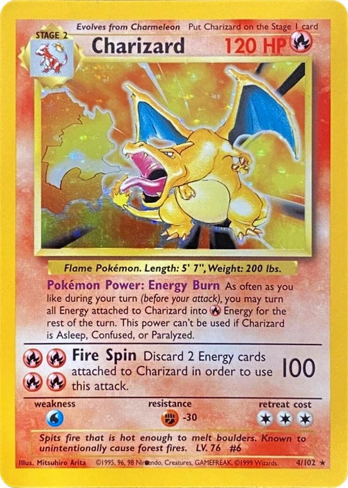 Image for Charizard (Black Dot Error) (004/102) (Holofoil) [Base Set] - Pokemon