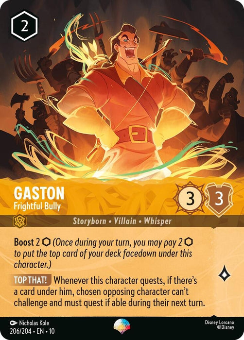 Image for Gaston - Frightful Bully (Epic) (206/204) (Holofoil) [Whispers in the Well] - Disney Lorcana