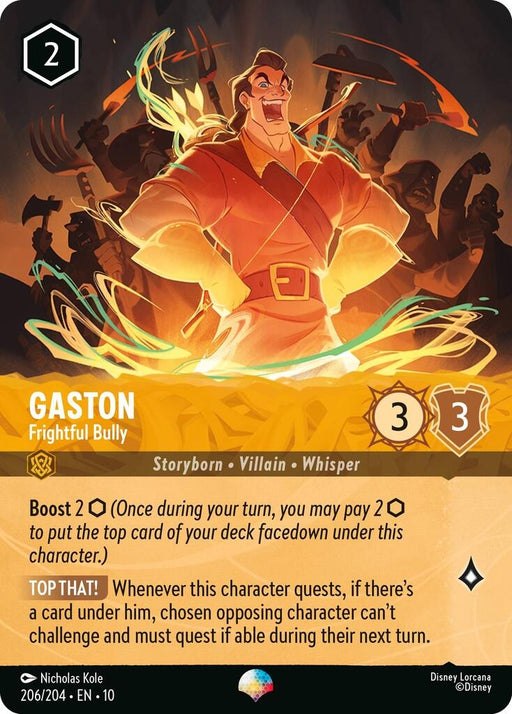Image for Gaston - Frightful Bully (Epic) (206/204) (Holofoil) [Whispers in the Well] - Disney Lorcana