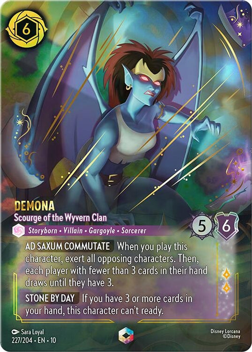 Image for Demona - Scourge of the Wyvern Clan (Enchanted) (227/204) (Holofoil) [Whispers in the Well] - Disney Lorcana