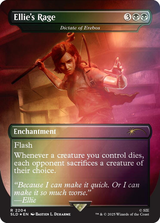 Image for Ellie's Rage - Dictate of Erebos (Rainbow Foil) (2204) (Foil) [Secret Lair Drop Series] - Magic: The Gathering