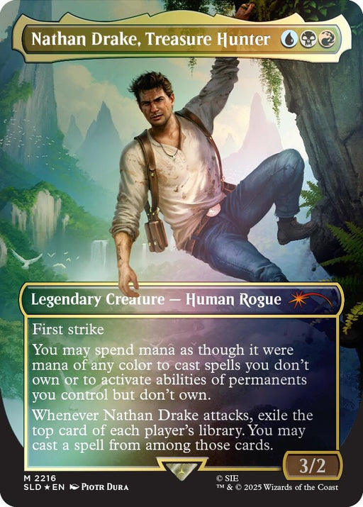 Image for Nathan Drake, Treasure Hunter (Rainbow Foil) (2216) (Foil) [Secret Lair Drop Series] - Magic: The Gathering
