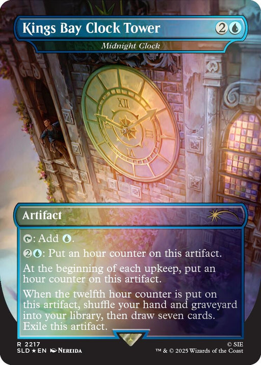 Image for Kings Bay Clock Tower - Midnight Clock (Rainbow Foil) (2217) (Foil) [Secret Lair Drop Series] - Magic: The Gathering