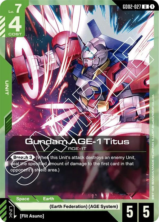 Image for Gundam AGE-1 Titus (GD02-027) (GD02-027) [Dual Impact] - Gundam Card Game