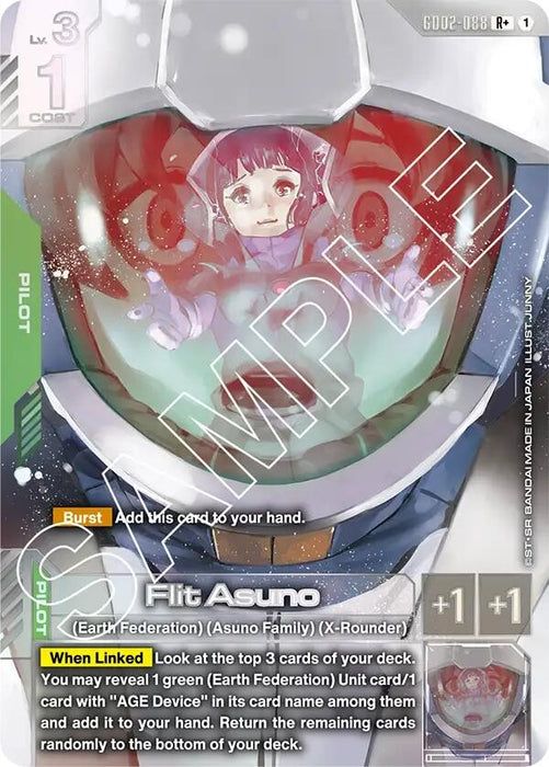 Image for Flit Asuno (R+) (GD02-088) [Dual Impact] (Holofoil) - Gundam Card Game