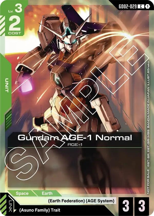 Image for Gundam AGE-1 Normal (Store Tournament Participant Pack 02) (GD02-029) (Holofoil) [Gundam Promotional Cards] - Gundam Card Game