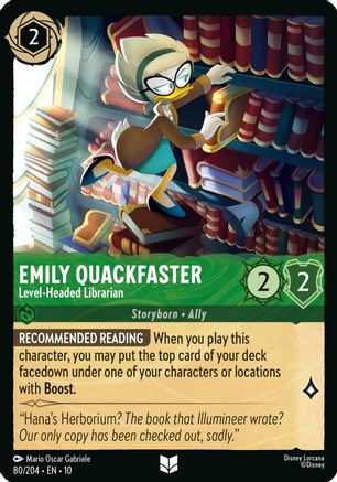 Emily Quackfaster - Level-Headed Librarian (80/204) Cold Foil [Whispers in the Well]