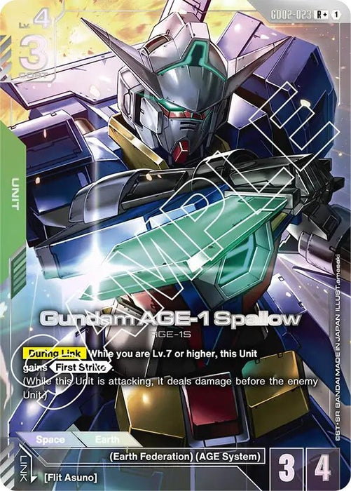 Image for Gundam AGE-1 Spallow (R+) (GD02-023) [Dual Impact] (Holofoil) - Gundam Card Game