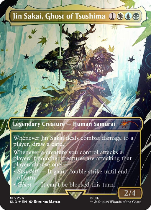 Image for Jin Sakai, Ghost of Tsushima (Rainbow Foil) (2226) (Foil) [Secret Lair Drop Series] - Magic: The Gathering