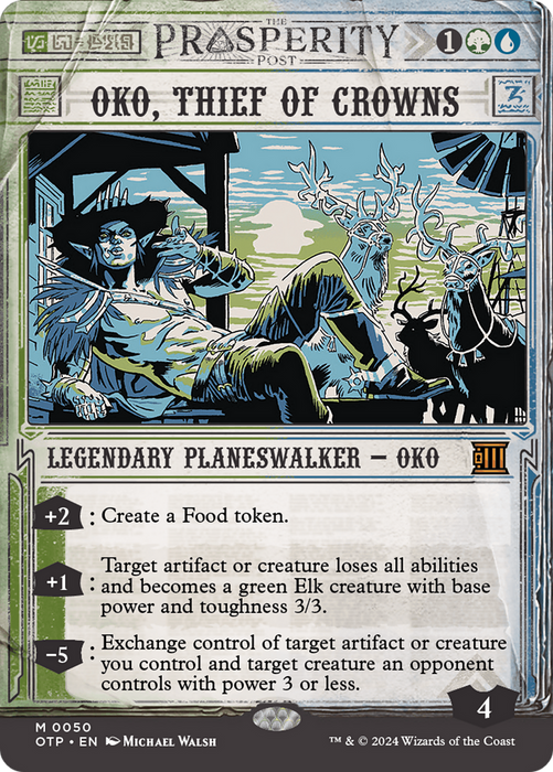 Oko, Thief of Crowns (Showcase) (Borderless) [OTP-050] Foil - Breaking News