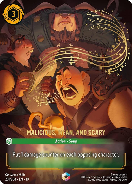 Image for Malicious, Mean, and Scary (Enchanted) (231/204) (Holofoil) [Whispers in the Well] - Disney Lorcana