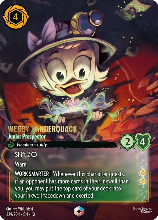 Image for Webby Vanderquack - Junior Prospector (Enchanted) (229/204) (Holofoil) [Whispers in the Well] - Disney Lorcana