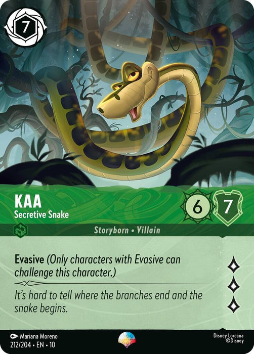 Image for Kaa - Secretive Snake (Epic) (212/204) (Holofoil) [Whispers in the Well] - Disney Lorcana