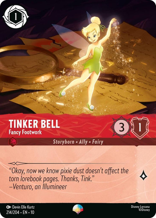 Image for Tinker Bell - Fancy Footwork (Epic) (214/204) (Holofoil) [Whispers in the Well] - Disney Lorcana