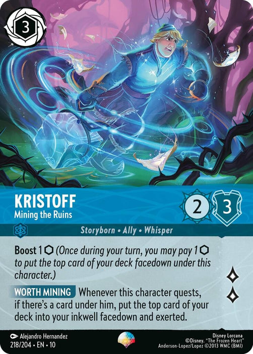 Image for Kristoff - Mining the Ruins (Epic) (218/204) (Holofoil) [Whispers in the Well] - Disney Lorcana