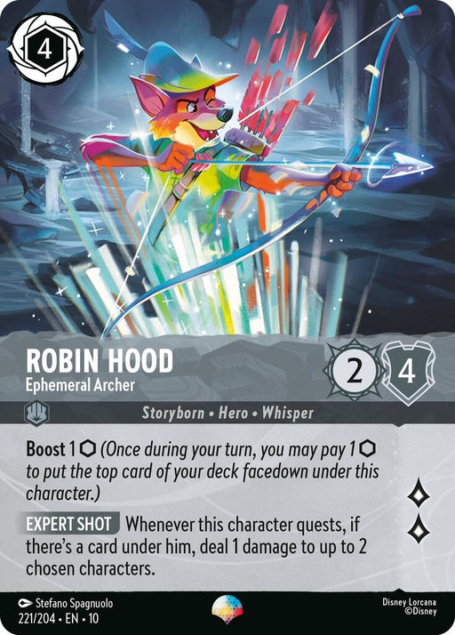 Image for Robin Hood - Ephemeral Archer (Epic) (221/204) (Holofoil) [Whispers in the Well] - Disney Lorcana