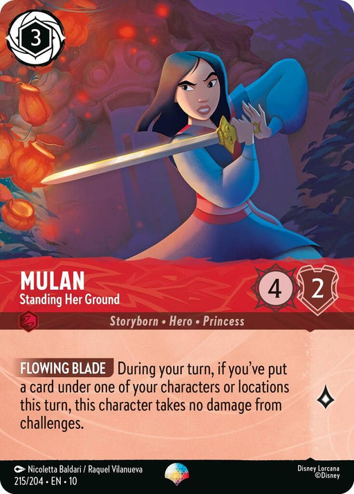 Image for Mulan - Standing Her Ground (Epic) (215/204) (Holofoil) [Whispers in the Well] - Disney Lorcana