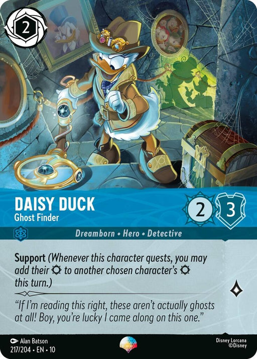Image for Daisy Duck - Ghost Finder (Epic) (217/204) (Holofoil) [Whispers in the Well] - Disney Lorcana