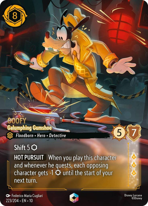 Image for Goofy - Galumphing Gumshoe (Enchanted) (223/204) (Holofoil) [Whispers in the Well] - Disney Lorcana