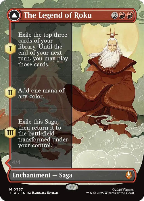Image for The Legend of Roku (Borderless) (357) (Foil) [Avatar: The Last Airbender] - Magic: The Gathering