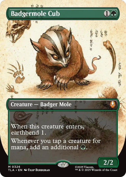 Image for Badgermole Cub (Borderless) (326) (Foil) [Avatar: The Last Airbender] - Magic: The Gathering