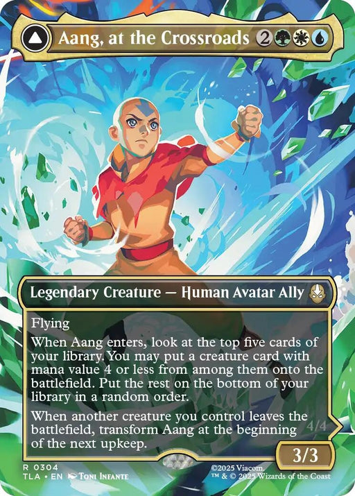 Image for Aang, at the Crossroads (Borderless) (304) (Foil) [Avatar: The Last Airbender] - Magic: The Gathering