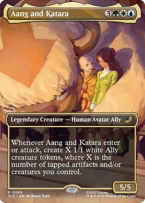 Image for Aang and Katara (Borderless) (69) (Foil) [Avatar: The Last Airbender: Eternal-Legal] - Magic: The Gathering