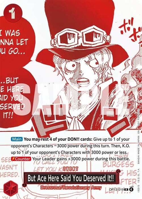But Ace Here Said You Deserved It!! (3rd Anniversary Treasure Campaign Pack) (OP13-019) (Foil) [One Piece Promotion Cards]