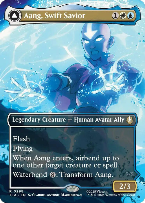 Aang, Swift Savior (0298) (Borderless) (298) (Foil) [Avatar: The Last Airbender]