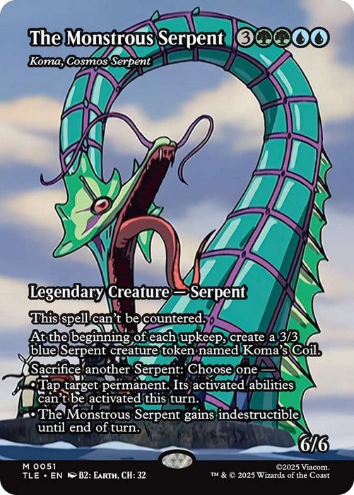 The Monstrous Serpent - Koma, Cosmos Serpent (Borderless) (51) (Foil) [Avatar: The Last Airbender: Eternal-Legal]