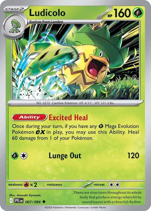 Image for Ludicolo (007/094) (Reverse Holofoil) [ME02: Phantasmal Flames] - Pokemon