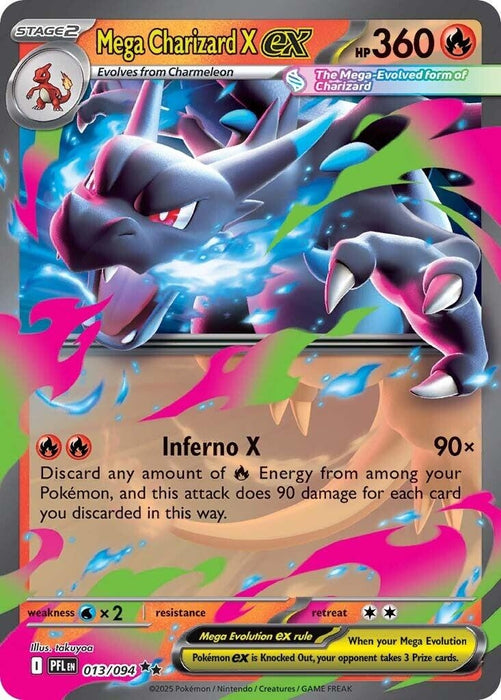 Image for Mega Charizard X ex (013/094) (Holofoil) [ME02: Phantasmal Flames] - Pokemon