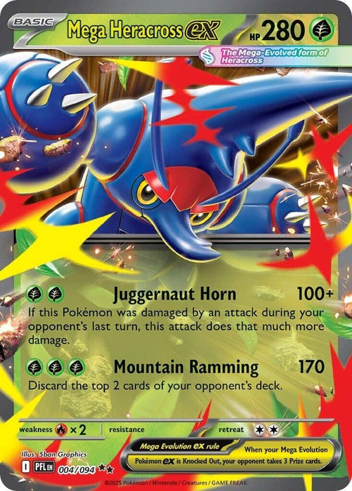 Image for Mega Heracross ex (004/094) (Holofoil) [ME02: Phantasmal Flames] - Pokemon