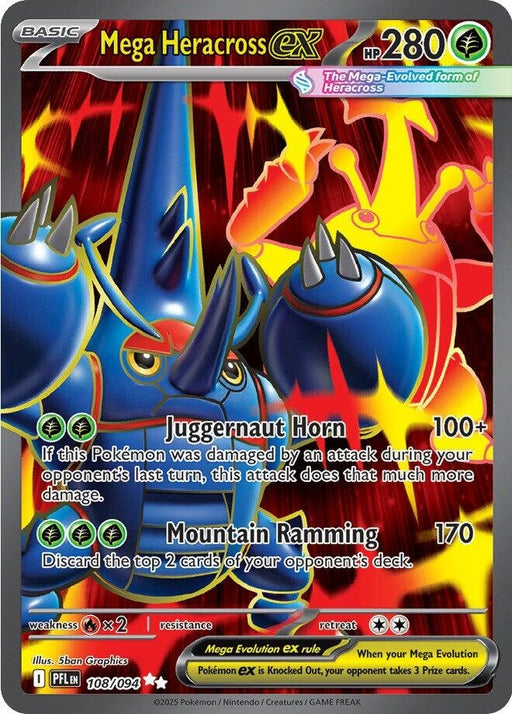 Image for Mega Heracross ex (108/094) (Holofoil) [ME02: Phantasmal Flames] - Pokemon
