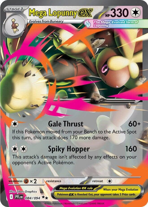 Image for Mega Lopunny ex (084/094) (Holofoil) [ME02: Phantasmal Flames] - Pokemon
