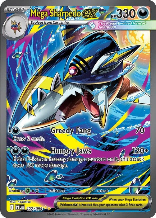 Image for Mega Sharpedo ex (127/094) (Holofoil) [ME02: Phantasmal Flames] - Pokemon