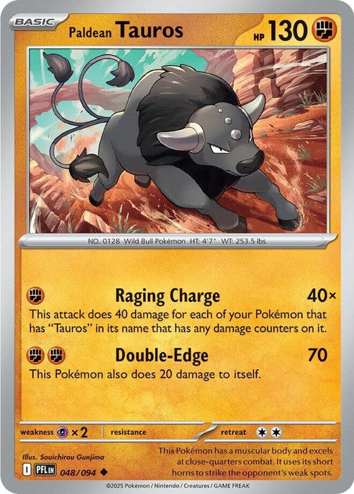 Image for Paldean Tauros (048/094) (Reverse Holofoil) [ME02: Phantasmal Flames] - Pokemon