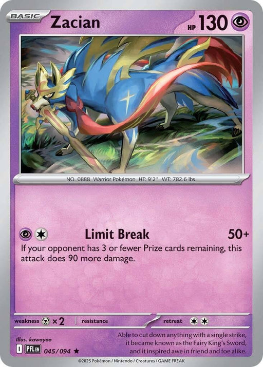 Image for Zacian (045/094) (Reverse Holofoil) [ME02: Phantasmal Flames] - Pokemon