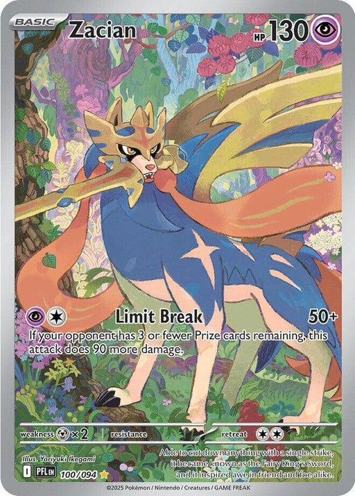 Image for Zacian (100/094) (Holofoil) [ME02: Phantasmal Flames] - Pokemon