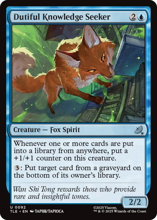 Image for Dutiful Knowledge Seeker (92) [Avatar: The Last Airbender: Eternal-Legal] - Magic: The Gathering
