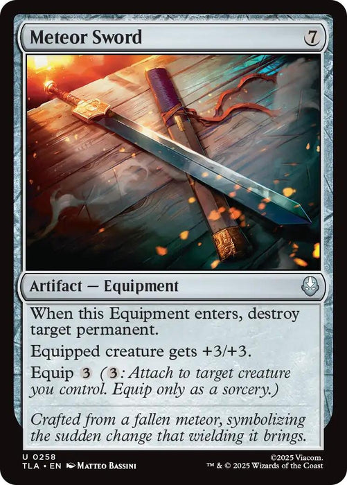 Image for Meteor Sword (258) (Foil) [Avatar: The Last Airbender] - Magic: The Gathering