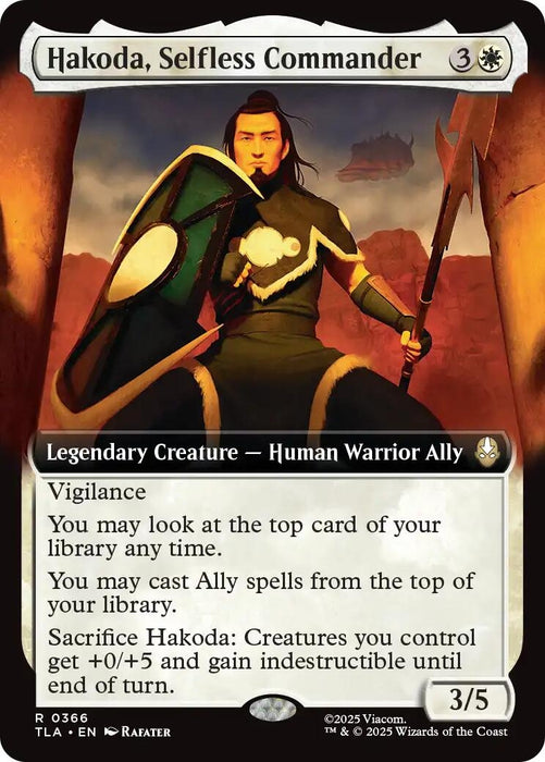 Image for Hakoda, Selfless Commander (Extended Art) (366) (Foil) [Avatar: The Last Airbender] - Magic: The Gathering